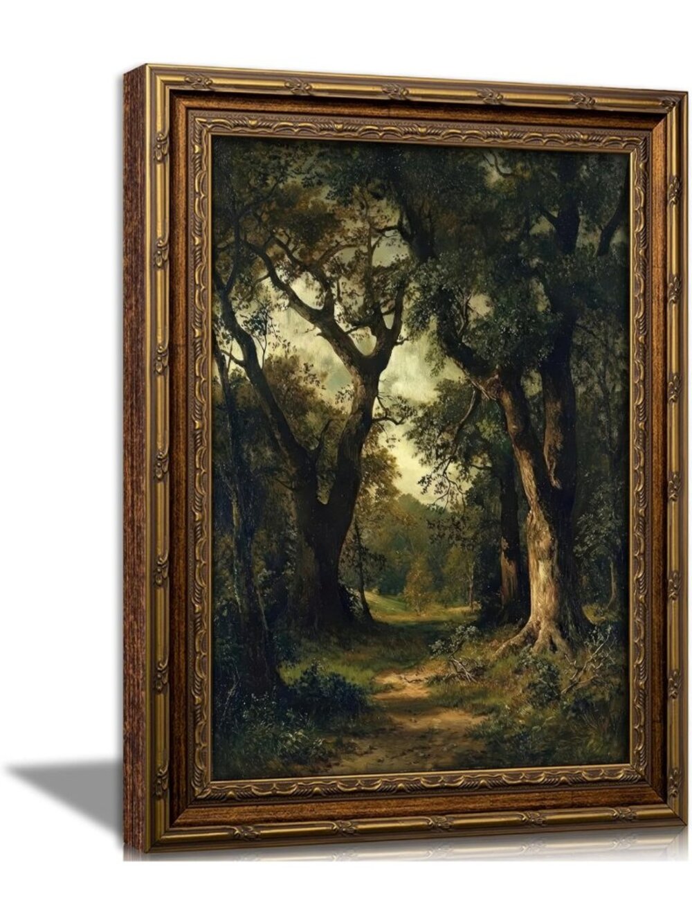 Vintage Forest Path Framed Wall Art | Dark Academia Woodland Decor, Nature